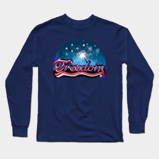 Freedom Starry Sky with Sparkler Long Sleeve T-Shirt